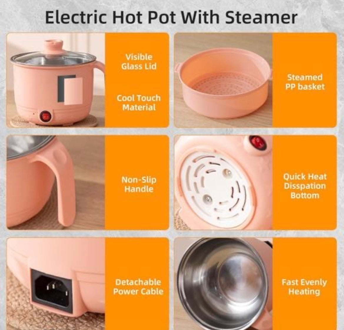 Electric Cooking Pot (1.5L) – Compact, Stylish & Powerful